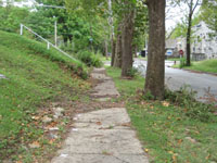 Current sidewalk conditions in the Green Impact Zone